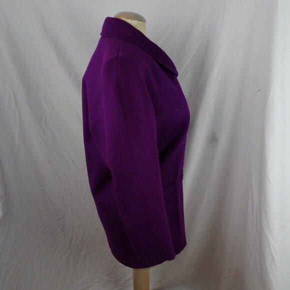 Cassidy Women Purple Wool Coat Size 4 - Picture 4 of 12